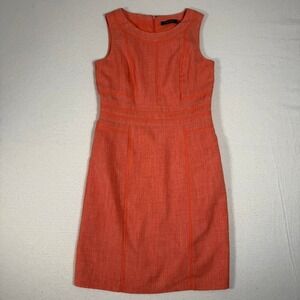 VTG Ellen Tracy Sleeveless Dress Women's 8 Coral Career Office Classic Old Money